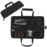 HJSSAA Messertasche,Koch Messer Roll Bag,Heavy Duty Oxford Messer Tasche mit 13-Schlitzen, Einfacher Tragegriff und Schultergurt, Multifunktionsmesser Fall für Reisen Camping Wandern (Schwarz)