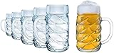 Stölzle Lausitz Bierkrug Diamond / 6er Set Bierkrüge 0,5 Liter mit Schild/Stabiler Bier Krug/Biergläser 0,5 Liter aus Soda Lime Glas/Bierseidel 0,5l Spülmaschinengeeignet