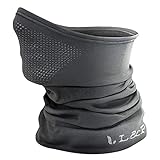 L&P Halbe Sturmhaube - Atmungsaktive Sturmmaske für Sport & Outdoor Motorrad Sturmhaube Ski Maske Laufmaske Balaclava Fahrrad Mundschutz Windmaske Funktionstuch Schlauchtuch Herren & Damen (M-L, Grau)