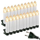 Nipach GmbH 20er LED Lichterkette Baumbeleuchtung Christbaumkerzen warmweiß Weihnachtsbaumkerzen Weihnachtsbaumlichter Weihnachtsbaumbeleuchtung Weihnachtsdeko grünes Kabel Xmas