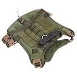 ibasenice Wasserdichtes Robustes German Shepherd Hundegeschirr Taktisches Outdoor Arbeitsweste für Große Hunde Verstellbares Brustgeschirr Bequemes Hundezubehör Grün