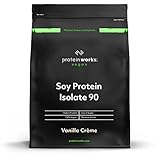 Protein Works Soja Protein 90 Isolat | Vanillecreme | 100% Vegan, aus nachhaltigen Anbau | Fettarm, ohne Zuckerzusatz | Glutenfrei | 2kg
