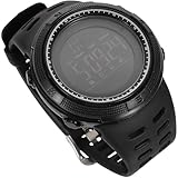 Yardenfun Wasserdichte Outdoor Uhr mit Schrittzähler und Timer Große Anzeige Wrm Schwimmfunktion Alarm Kalender stunden system Robust für Bergsteigen und Sport