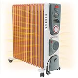 Ölradiator 2900W Elektro Heizkörper Öl Radiator Mobile Elektroheizung mit 24h Timer, Heizlüfter, Thermostatregler, Abschaltautomatik, Überhitzungsschutz 2500/2900 Watt (weiss)