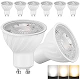 GOMETY 8er Pack LED Lampen GU10, 5W LED Ersetzt 50W Halogen Leuchtmittel GU10 Reflektorlampen LED Glühbirnen 3 Farbtemperatur Einstellbar 2700K Warmweiss 4000K Neutralweiß 6000K Kaltweiß