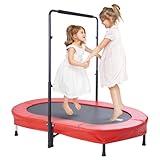 VEVOR Kindertrampolin Indoor/Outdoor-Trampolin faltbares Mini Trampolin mit Griff, Rebounder-Trampolin Gartentrampolin für Kleinkinder, Geburtstagsgeschenk für Kinder ab 3 Jahren für Spaß, rot