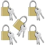 Gentpovth 5 Stück 32mm Vorhängeschloss mit schlüssel, Verdickter Schlosskörper mit massivem Eisenkern, vorhängeschloss klein, für Koffer, Schränke, Schließfächer, Spinde, Gepäckschloss Wetterfest