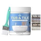 Fliesenfarbe und Nachbearbeitungs-Set, schnell trocknende Farbe auf Wasserbasis, Badezimmer-Abdeckset, Wannenreparaturfarbe, weiße Badewannenfarbe, langlebige Fliesenbeschichtung für Böden