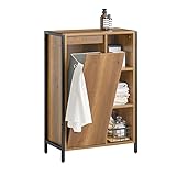 SoBuy BZR65-PF Wäscheschrank mit ausklappbarem Wäschesäcken Wäschesack Wäschetruhe Wäschekorb Badmöbel Vintage BHT ca.: 60x90x30cm
