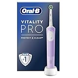 Oral-B Vitality Pro Elektrische Zahnbürste, 1 Aufsteckbürste, 3 Putzmodi für Zahnpflege, Designed by Braun, lila