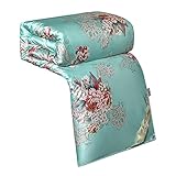 Bettdecken, Seidendecke, Sommer, kühle Steppdecke, Frühling/Herbst, Steppdecke, Winter, Doppelbett, King-Size-Bettdecke, Jacquard-Bettwäsche in Füllstoff (Farbe: Grün, Größe: 180 x 220 cm, 3 kg)