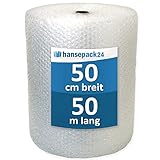 1 Rolle Luftpolsterfolie 60 my 50cm x 50m Versandfolie Verpackungsmaterial für Versand und Umzug Bubble Wrap