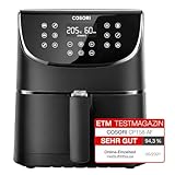 COSORI Heißluftfritteuse Airfryer, 11-in-1 Air Fryer XXL 5,5L, Friteuse Heissluftfritteuse mit Shake-Reminder, 100 Rezepte, 55 Prozent energiesparend, spülmaschinenfeste Körbe