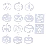 ABOOFAN 14 Stück Kürbis-Schablonen aus Kunststoff für Halloween, Kürbis-Modell, Schablonen für Jungen und Mädchen