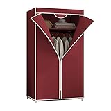 Tragbarer Kleiderschrank mit Regalen und Kleiderstange, leicht zugänglicher Stoffschrank für effiziente Kleidung