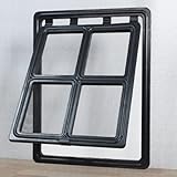 Katzenklappe für Insektenschutztür oder Glasbeere H 45,5 cm x B 35,5 cm, Schwarz