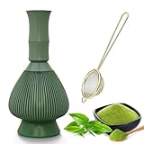 YSOOUA Matcha Schneebesen Matcha Besen Matcha Pinsel Japanisches Zubehör für die Matcha-Zeremonie mit Teesieb für Teezeremonie zur Herstellung und zum UmrüHren Von Matcha (grün)