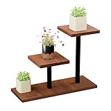 HNNOSH Blumenständer Holz Metall – elegante pflanzenständer fensterbank, Blumentreppe, Etagere Pflanzenregal, fenster pflanzenregal 44*40*15 cm