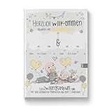 Zwillingsalbum zum Eintragen der ersten Babyjahre, DIN A4 Hardcover, Selbst personalisierbar auf dem Cover von RUNDFUX®