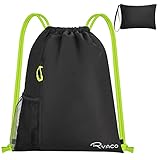 Ryaco Turnbeutel Wasserdichter Kordelzug-Rucksack, Schwimmsport-Sporttasche, mit Außentasche mit Reißverschluss, Wasserbecher-Netzpaket,Trocken- und Nasstrennung, für Schule,Sport,Schwimmen,Reisen
