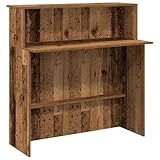 vidaXL Empfangstheke Altholz-Optik 100x50x103,5 cm Holzwerkstoff, Empfangstresen, Salon Empfangstheke, Kassentheke, Empfangstisch, Büro Empfangstheke