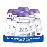 Narta - Deodorant für Damen – Impeccable Anti-Transpirant gegen Fingerabdrücke, 48 Stunden Wirksamkeit, ohne Alkohol, 6 x 50 ml