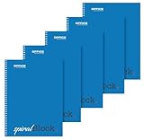 OFFICER PRODUCTS Spiral-Notizblock A5 Kariert / 5er Packung - 5 Stück / 80 Blatt / 160 Seiten/Notizbuch Spiralblock Collegeblock/Notizblock mit Spiralbindung/Schulblock Schreibblock