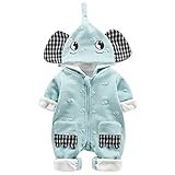 WYTbaby Baby Schneeanzug Winter Overall Fleece verdicken Strampler, Dinosaurier Spieler für Baby-Mädchen Jungen 12-18 Monate, Grün