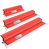 FORTSPANG Flächenspachtel,Edelstahl 40cm+60cm+100cm Profispachtel für Wände & große Flächen, 0.5mm Klinge mit Z-Griff, glatte Verputzarbeiten, Renovierungswerkzeug, inkl. 3 Spachteln