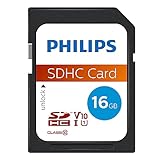 Philips Ultra Speed SDHC Card 16 GB UHS-I U1, Lesegeschwindigkeit bis zu 80 MB/s, V10, Speicherkarte für Kameras, Tablet, PC, Card Reader, Full HD Video