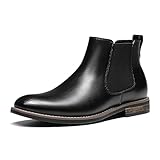 Bruno Marc Herren Chelsea Boots Leder Stiefel Stiefeletten SCHWARZ Leder URBAN-06-1 Größe 43EU/9.5US