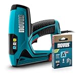 NOVUS TOOLS Elektrotacker J-150 Set mit 1800 Klammern │ Profi-Tacker und Nagelpistole mit Schlagkraftregulierung, Distanzanschlag und Unterlademechanik │ Für Feindrahtklammern 6-14 mm und Nägel 16 mm