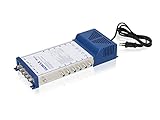 HUMAX HMS 512 Multischalter für Quattro und Quad LNB, SAT Verteiler für 12 Teilnehmer, Antennenverteiler mit integriertem Netzteil, SAT Splitter mit 1 terrestrischem und 4 Sat LNB-Eingängen