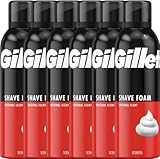 Gillette Classic Rasierschaum mit originalem Duft für Herren, schützt vor Reizung durch Rasieren, schnell und einfach mit der Formel Gillette Comfort Glide, 300 ml X6