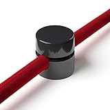 3x Stück - Zweiteilige Affenschaukel für Textilkabel, Aufputz-Kabelhalter für Lampe, Schwarz