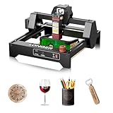 LONGER Ray5 mini Lasergravierer, 12000 mm/min Hochgeschwindigkeitsschneider für Holz, Metall, Acryl, Leder, DIY CNC, 140x130mm Gravurbereich, WiFi, Not-Aus-Sicherheit (3,5W)