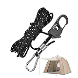 Qfdiwr Campingseil, Schnur aus Nylon, windfest, mit Versteller – Windseile für Zelt mit Spannern aus Aluminium – für Überdachung, Unterschlupf, Wandern, Klettern, Kajak Plane, Wachstumslicht