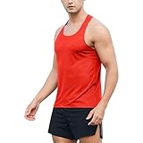Sportweste für Herren, ärmelloses Tank-Top, Herren-Outdoor-Sportweste, Sommer, Laufen, Fitness, elastischer Windtunnel, Netzgewebe, ärmelloses Tanktop, Herren-T-Shirts, grafische T-Shirts, rot, XL