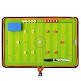Futsal Taktiktafel Magnete Taktikmappe Futsal Tragbar Trainermappe mit Boardmarker, Schwamm