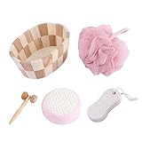 CRILSTYLEO fünfteiliges Badezimmerset Badeblume zurückreiben Peeling-Bürste Dusche Luffa badezubehör für zu hause badschrubber bürste badeschokolade Badewäscher Einreibebad Schwamm