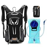 Arvano Fahrradrucksack Trinkrucksack Wasserdicht Skirucksack mit Trinkblase 2l, Regenschutz, Klein Wanderrucksack für Damen Herren, Sport Rucksack für Wandern MTB Fahrrad Skifahren Snowboard Motorrad