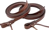 Jeereal Spalt-Zügel aus Leder, schweres Ölgewicht, eingebrochen, geschmeidige Ranch-Zügel für Western Horse ProTack, 1,6 cm x 2,1 m, Braun