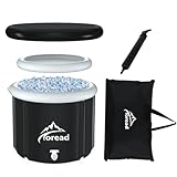 TOREAD Eisbad Tonne für Athleten mit Abdeckung 85cm, 420L Tragbares Ice Bath tub, Foldable Bathtub, Ice Bathing Barrel, Eisbadewanne, XL Cold Therapy for Athletes,den Innen- und Außenbereich
