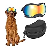 OneTigris Hundebrille, Sonnenbrille für Hunde Winddicht und staubdicht mit UV-Schutz, Langlebig und komfortabel Einstellbar Hundesonnenbrille für Schnee, Outdoor-Abenteuer, Auto - L