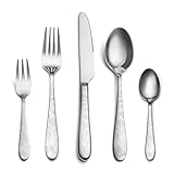 EIUBUIE Besteck Set 12 Personen, 60-teiliges Edelstahl Besteckset mit einzigartigem Musterdesign, Essbesteck mit Messer Gabel Löffel, Tafelbesteck für Haus/Küche, Hochglanzpoliert, Spülmaschinenfest