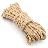Hanfseil, 10 mm 10 m Juteseil, Natur Tau Seil Kordel, Juteschnur Bastelschnur für Garten, DIY Kunsthandwerk, Verpackungen und Dekoration
