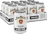 Jim Beam Bourbon & Cola Zero Dose | Kentucky Straight Bourbon Whiskey mit Cola Zero | eine perfekte Mischung | 10% Vol | Einweg, 12 x 330ml
