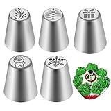 Ranley Spritztüllen für Kuchendekoration, 5 Stück, Weihnachtsgebäck, Spritztüllen, Edelstahl-Werkzeuge zum Backen, Dekorieren, Zuckerguss, Kekse, Gebäck, Küche, Weihnachten