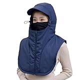 Winter-Radmütze – Kopfbedeckung aus Thermo-Fleece-Material, Kappe für kaltes Wetter, winddichte Sportmaske, Outdoor-Schutz | Warme Fahrradmütze mit Gesichtsschutz zum Skifahren, Snowboarden, Rodeln, W