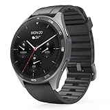 Hama Smartwatch (AMOLED Farbdisplay 1,43“, GPS, Telefonfunktion, wasserdicht, WhatsApp, Sprachassistent, Schlaftracker, 110 Sportmodi + Trainingspläne, Schrittzähler, Pulsmesser, Kalorien etc) schwarz